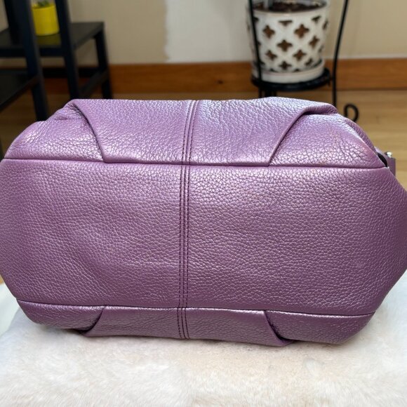 Coach Brooke Convertible Purple Soft Pebbled Leather Hobo/Shoulder Bag - Picture 6 of 16